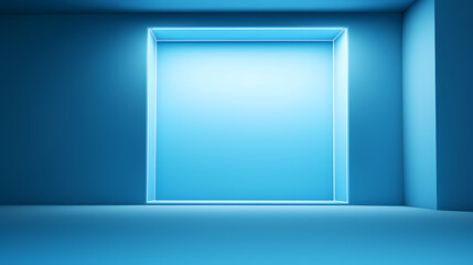 Blue product display background is empty, can be used for background and products, 3d rendering podium platform