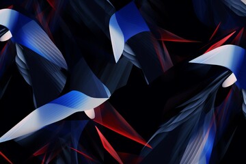 Abstract background with shapes on black background. Futuristic 3d illustration for web, banner, social media, printing design
