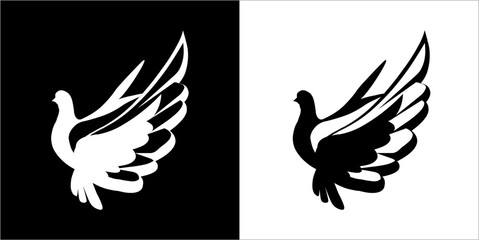 Illustration vector graphics of flying bird icon