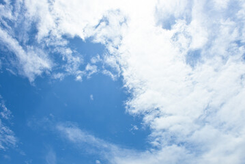 Fototapeta na wymiar Blue sky and tiny white clouds for background.