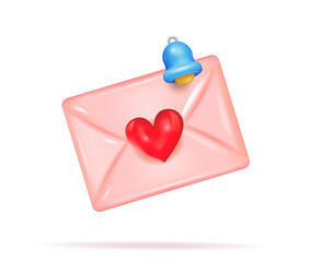 3d vector icon. Notification icon, a new email has arrived.
A Valentine's Day greeting card.
