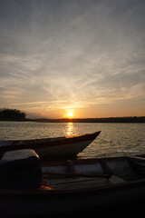 boat on sunset
