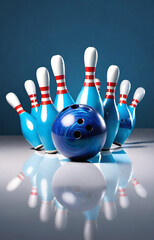 bowling ball and pins