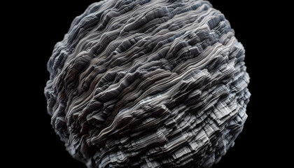 Textured Organic Spheres, Striated organic spherical forms, Organic Sphere Concept Art, Generative AI