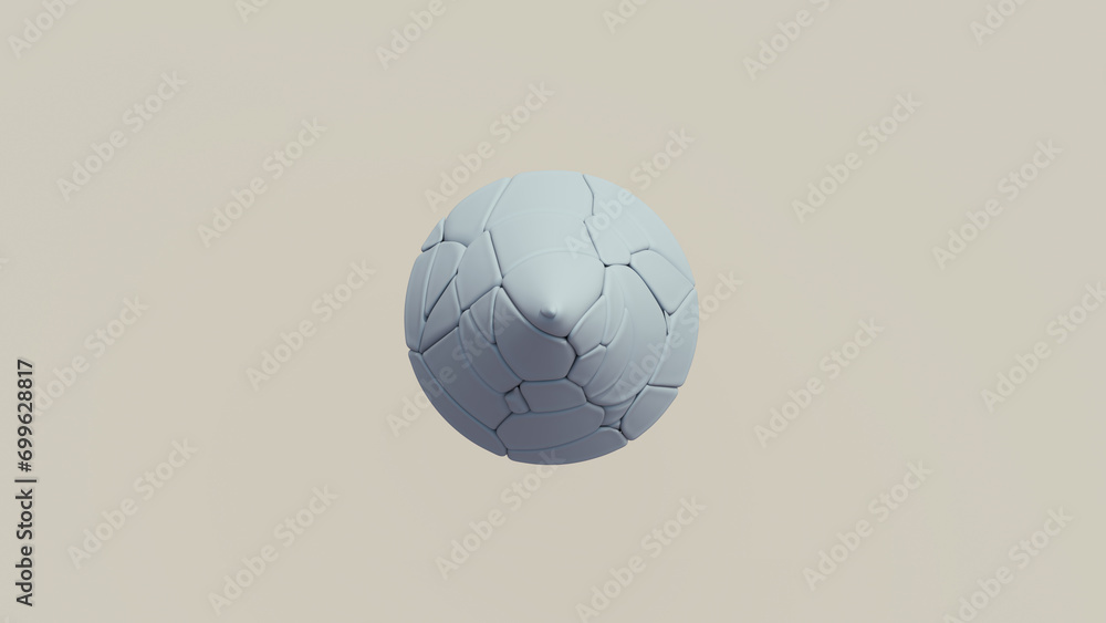 Poster blue cone synthetic rubber fragments soft rounded putty tack block 3d illustration render digital re