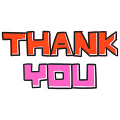 Thank You word colorful word