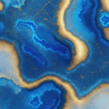 Blue and golden Glitter Agate texture background
