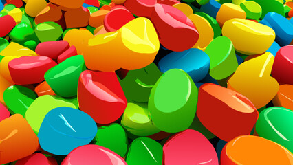 Pile of colorful gummy candies vektor icon illustation