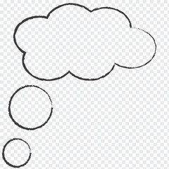 Dream cloud or bubble text template black color isolated in transparent background