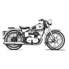 vector illustration of a classic motorbike by hand 