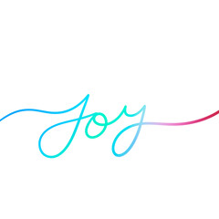 Joy hand lettering text with rainbow color