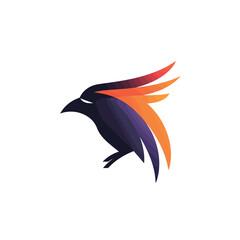 Crow Bird Logo Template vector icon illustration design