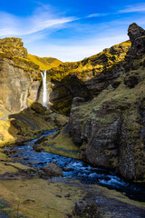 schöne Wasserfall, Naturlandschaft in Island