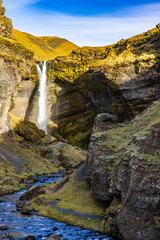 beautiful waterfall, natural landscape in Iceland