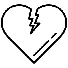 Heart Broke Line Icon