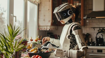 Robot helper helps in the kitchen