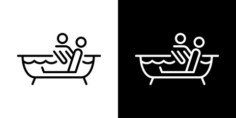 介護されてお風呂に入るアイコン