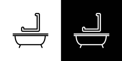 手すりのついたお風呂アイコン