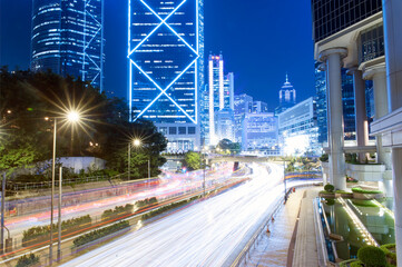 Fototapeta na wymiar Hong Kong Night Car Trail