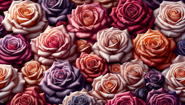 carpet of flowers, photo wallpaper with roses