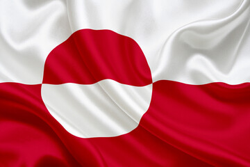 National flag of Greenland - obrazy, fototapety, plakaty