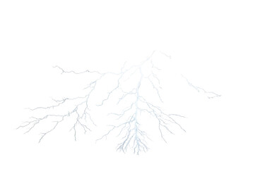 Ominous Illumination: Lightning Veins Creating a Stark Contrast Isolated on Transparent Background PNG.