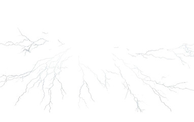 Illuminated Chaos: Lightning Veins Piercing the Ominous Storm Isolated on Transparent Background PNG.