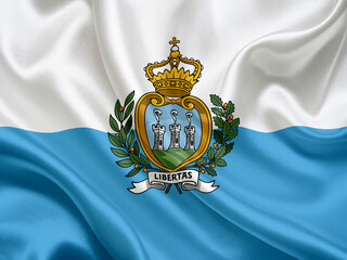 national flag of San Marino - obrazy, fototapety, plakaty