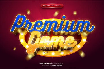 Super Premium Game badge 3D Editable text Effect Style