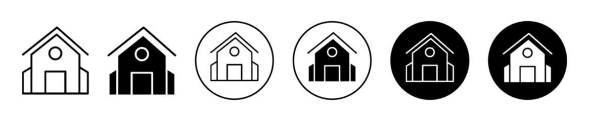 Shelter home or house cottage simple linear icon vector illustration set logo