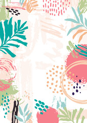 background with beautiful.background for design. Colorful background with tropical plants. 