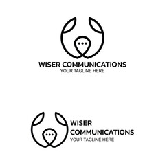 Wiser communications logo in different color versions