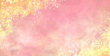 新春イメージの和紙風イラストレーション, 桜色とゴールドの落ち着いた和風背景 - obrazy, fototapety, plakaty