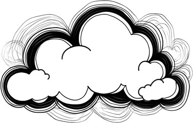 Separated clouds with removed background. White clouds. Generative AI