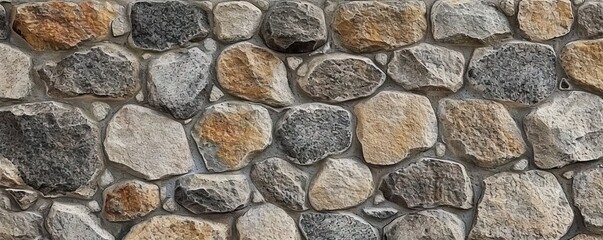 Vintage stone wall. Close up exploration of weathered and textured stones creating old and rough architectural background. Grunge elegance with vintage touch showcasing detailed patterns