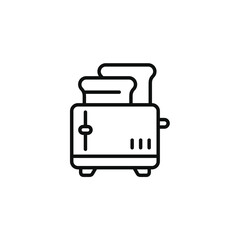 Toaster line icon isolated on transparent background