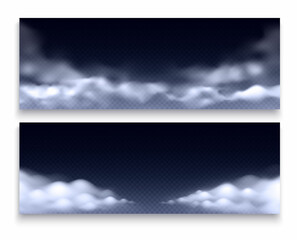 Realistic cloud banners