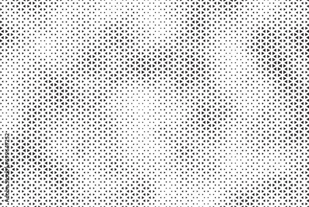 Aufkleber Black and white halftone triangles pattern. Abstract geometric gradient background. Vector illustration.