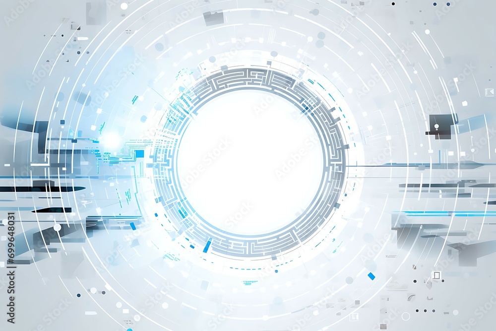Poster abstract technology concept background, white background with technological info, globalization and 