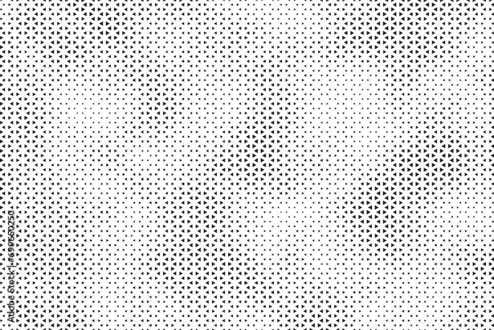 Poster Triangle Shapes Vector Abstract Geometric Technology Oscillation Wave Isolated on Light Background. Halftone Triangular Retro Simple Pattern. Minimal 80s Style Dynamic Tech Wallpaper