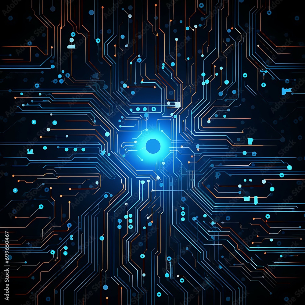 Fototapete technology and science concept background, 3d rendering