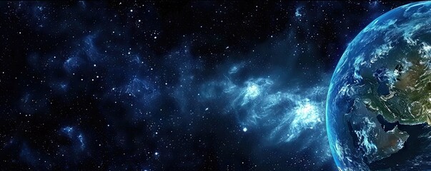 Celestial mesmerizing journey through nebulae and galaxies of infinite cosmos. Exploring wonders of...