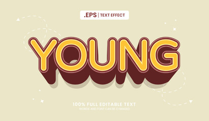 Design editable text effect, young text vector illustration