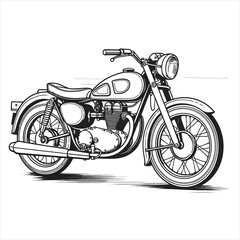 vector illustration of a classic motorbike