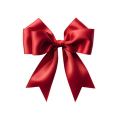 red ribbon and bow isolated on white.
