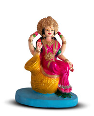 Indian Festival Diwali , Laxmi Pooja in white background