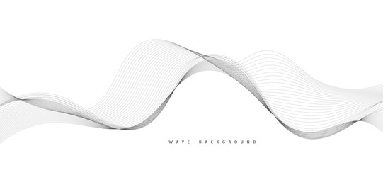 Abstract wave element for design. Digital frequency track equalizer. Stylized line art background. Vector illustration. Wave with lines created using the blend tool. Curved wavy line, smooth stripe.