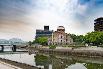Fototapeta na wymiar Atomic Bomb Dome memorial building in Hiroshima,Japan