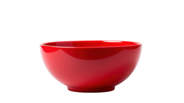 red bowl isolated on white background 