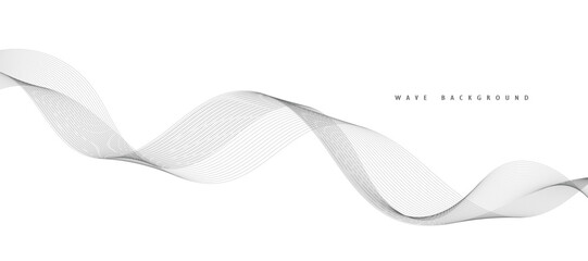 Abstract wave element for design. Digital frequency track equalizer. Stylized line art background. Vector illustration. Wave with lines created using the blend tool. Curved wavy line, smooth stripe.